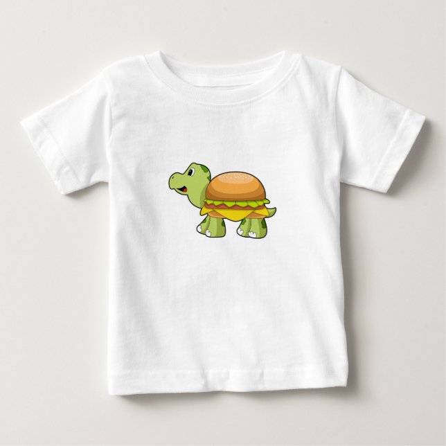 T-shirt Pour Bébé Tortue avec coquille comme Burger.PNG (Devant)