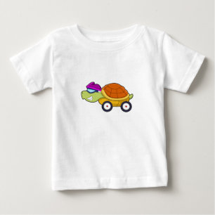 T-shirt Pour Bébé Tortue avec coquille comme voiture
