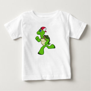 T-shirt Pour Bébé Tortue comme coureur avec Casquette
