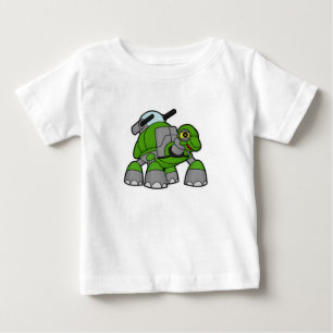 T-shirt Pour Bébé Tortue comme robot avec canons