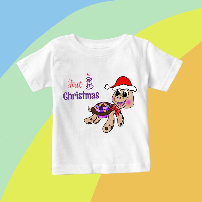 T-shirt Pour Bébé Tortue de Noël (Créateur téléchargé)