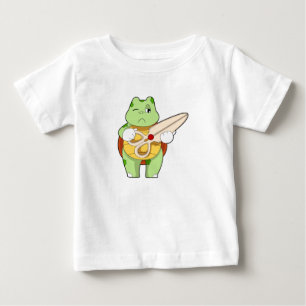 T-shirt Pour Bébé Tortue en coiffeur avec ciseaux