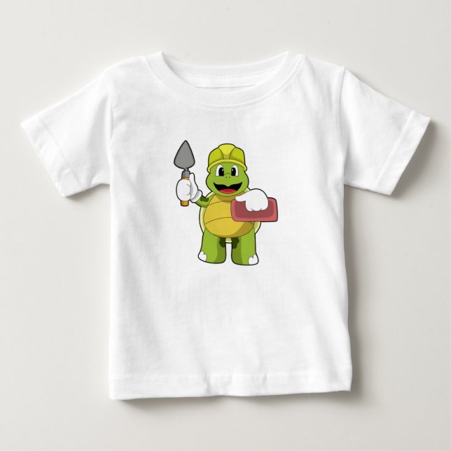 T-shirt Pour Bébé Tortue en mason avec pierre (Devant)