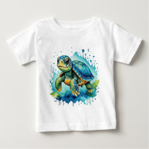 T-shirt Pour Bébé Tortue mignonne