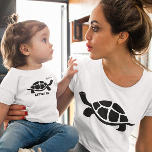 T-shirt Pour Bébé Tortue noire et blanche