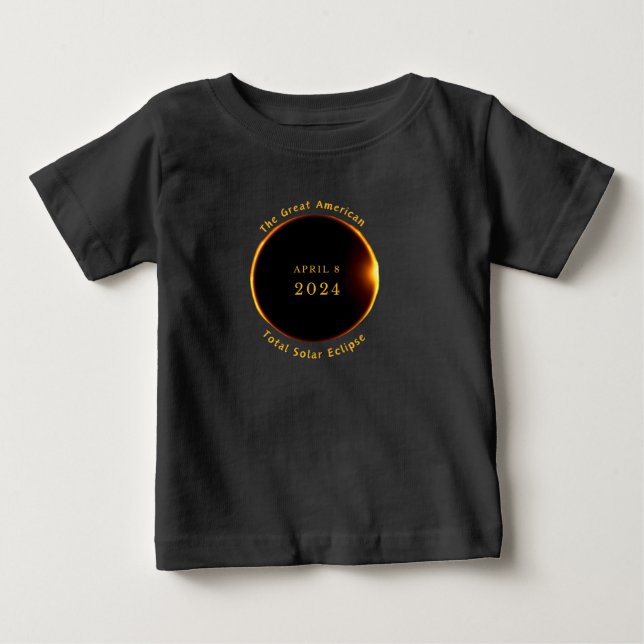 T-shirt Pour Bébé Total des éclipes solaires 2024 (Devant)