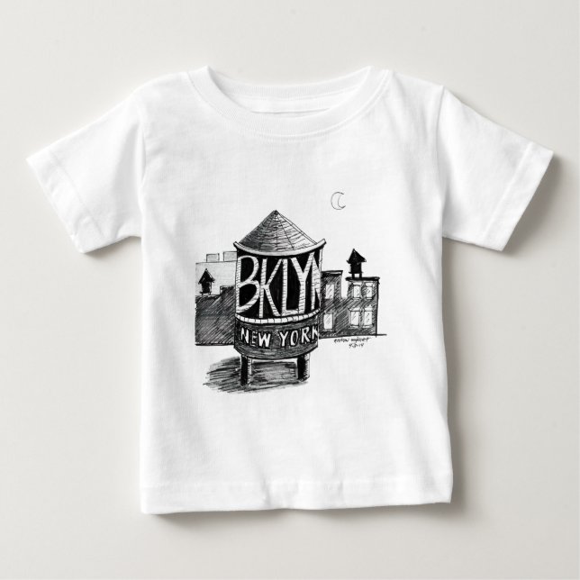 T-shirt Pour Bébé Tour d'eau de Brooklyn (Devant)