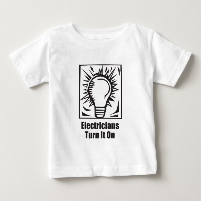 T-shirt Pour Bébé Tour d'électriciens il dessus (Devant)