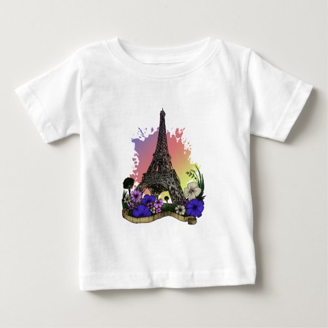 T-shirt Pour Bébé Tour Eiffel (Devant)