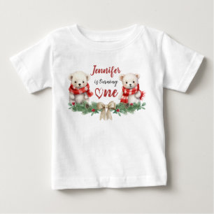 T-shirt Pour Bébé Tourne-en un   Ours Noël 1er anniversaire