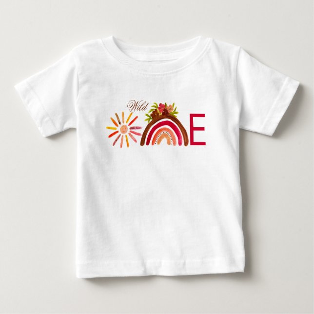 T-shirt Pour Bébé Tournesol 1er Anniversaire Aquarelle Soleil Jaune  (Devant)