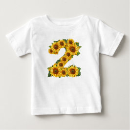 T-shirt Pour Bébé Tournesols Thème Numéro 2 Filles de 2 Ans