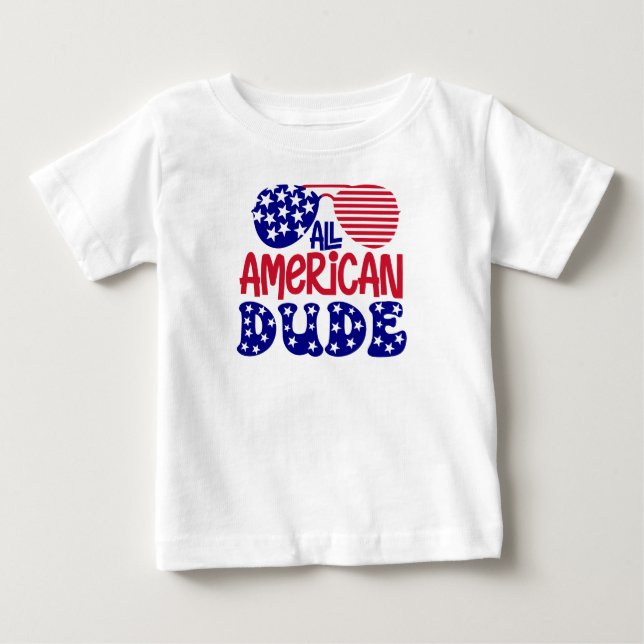 T-shirt Pour Bébé Tous les américains Dude-32286 (Devant)