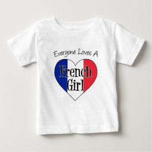 T-shirt Pour Bébé Tout le monde aime la fille française