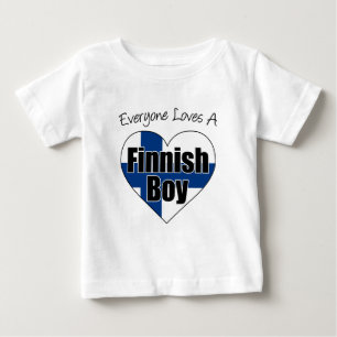 T-shirt Pour Bébé Tout le monde aime le garçon finlandais