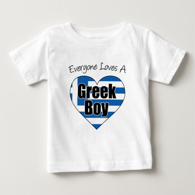 T-shirt Pour Bébé Tout le monde aime le garçon grec (Devant)