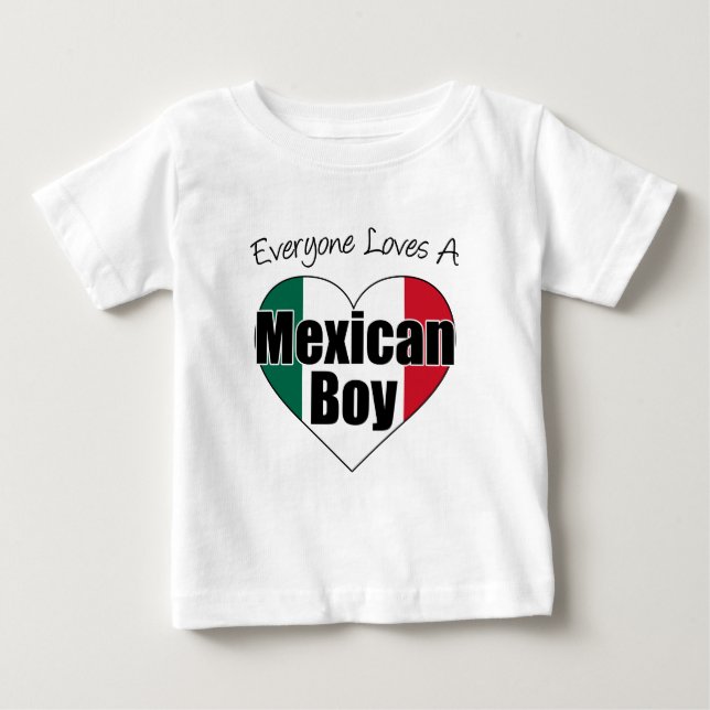 T-shirt Pour Bébé Tout le monde aime le garçon mexicain (Devant)