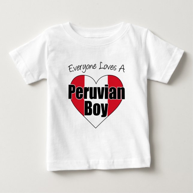 T-shirt Pour Bébé Tout le monde aime le garçon péruvien (Devant)