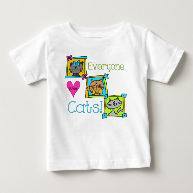 T-shirt Pour Bébé Tout le monde aime les chats (Devant)
