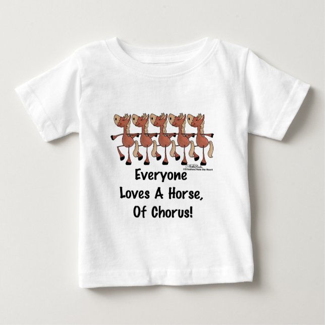 T-shirt Pour Bébé Tout le monde aime un cheval de choeur (Devant)