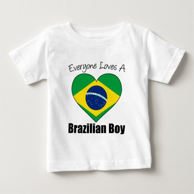 T-shirt Pour Bébé Tout le monde aime un garçon brésilien (Devant)