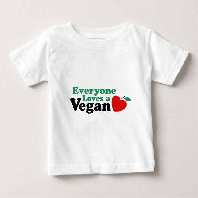 T-shirt Pour Bébé Tout le monde aime un Vegan (Devant)