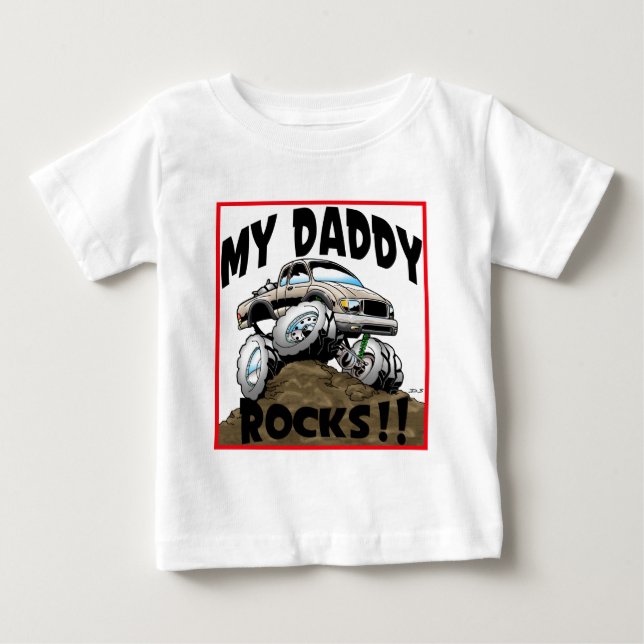 T-shirt Pour Bébé Toyota mes roches de papa (Devant)