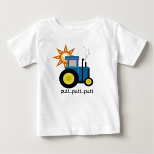 T-shirt Pour Bébé Tracteur bleu