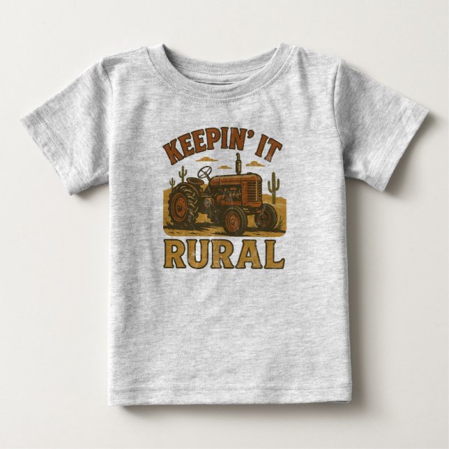 T-shirt Pour Bébé Tracteur rural (Devant)