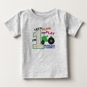T-shirt Pour Bébé tracteur vert chemise 1er anniversaire
