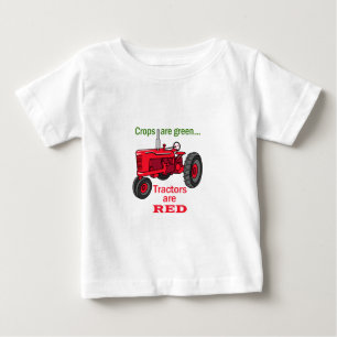 T-shirt Pour Bébé Tracteurs Rouges