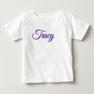 T-shirt Pour Bébé Tracy Fille Nom En Violet,