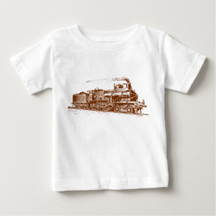 T-shirt Pour Bébé Train 03 - Brown de noix