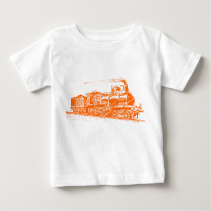T-shirt Pour Bébé Train 03 - Orange