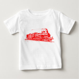 T-shirt Pour Bébé Train 03 - Rouge