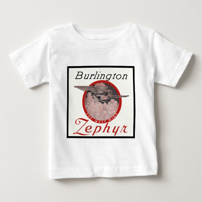 T-shirt Pour Bébé Train Burlington Zephyr (Devant)