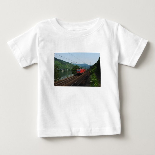 T-shirt Pour Bébé Train de voyageurs à Saint-Aldegund (Devant)