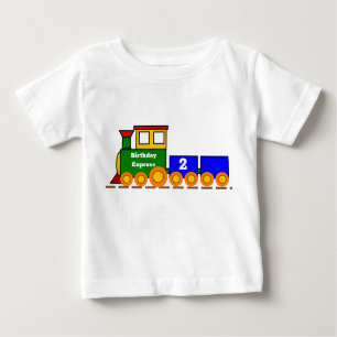 T-shirt Pour Bébé Train d'Express d'anniversaire mignon avec numéro 