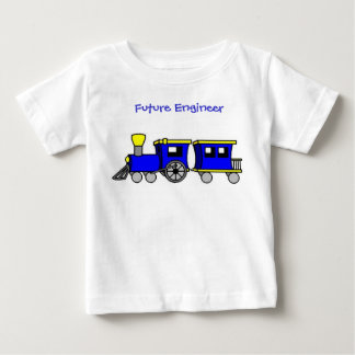 T-shirt Pour Bébé train et caboose-blue, futur ingénieur
