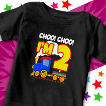 Train joli coloré 2e anniversaire Choo Choo Choo I