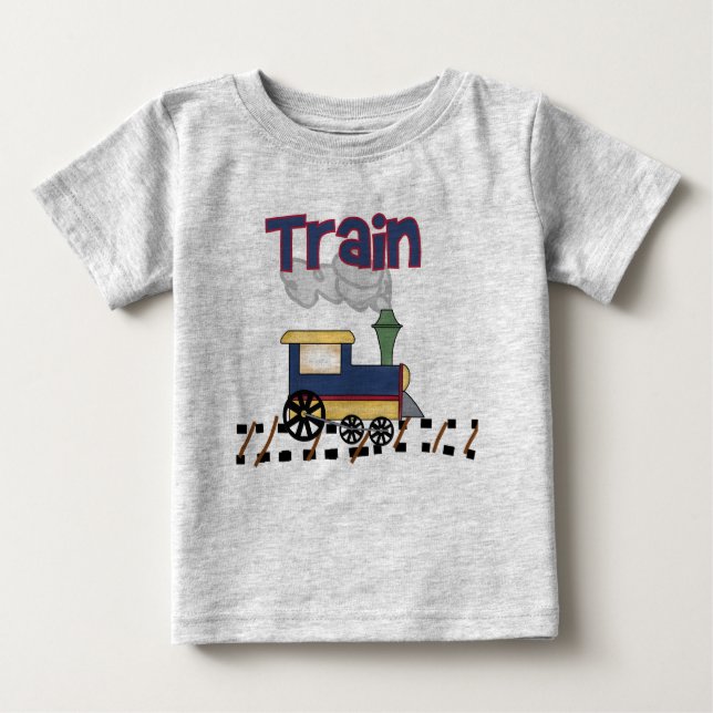 T-shirt Pour Bébé Train sur piste (Devant)