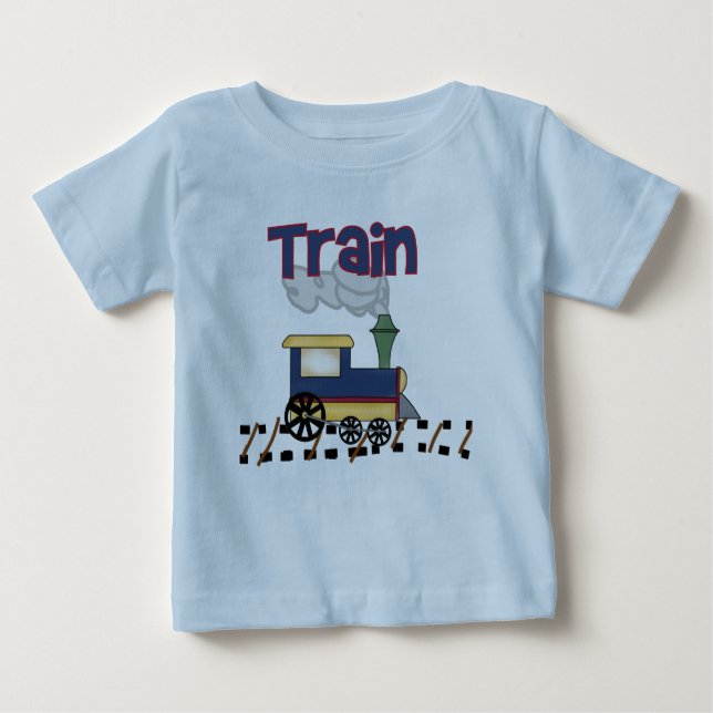 T-shirt Pour Bébé Train sur piste (Devant)