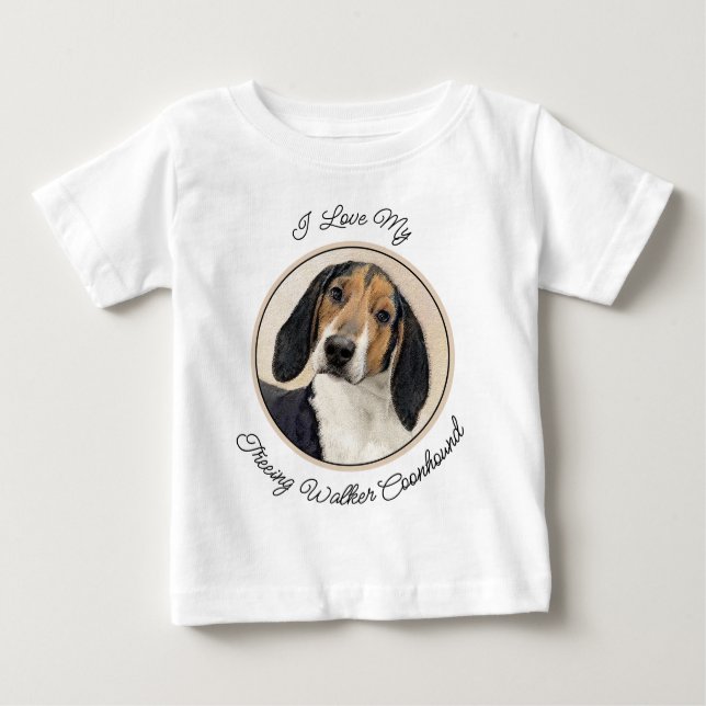 T-shirt Pour Bébé Treeing Walker Coonhound Peinture - Art original (Devant)