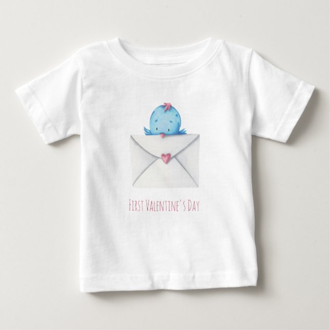 T-shirt Pour Bébé Très beau premier oiseau de Saint-Valentin (Devant)