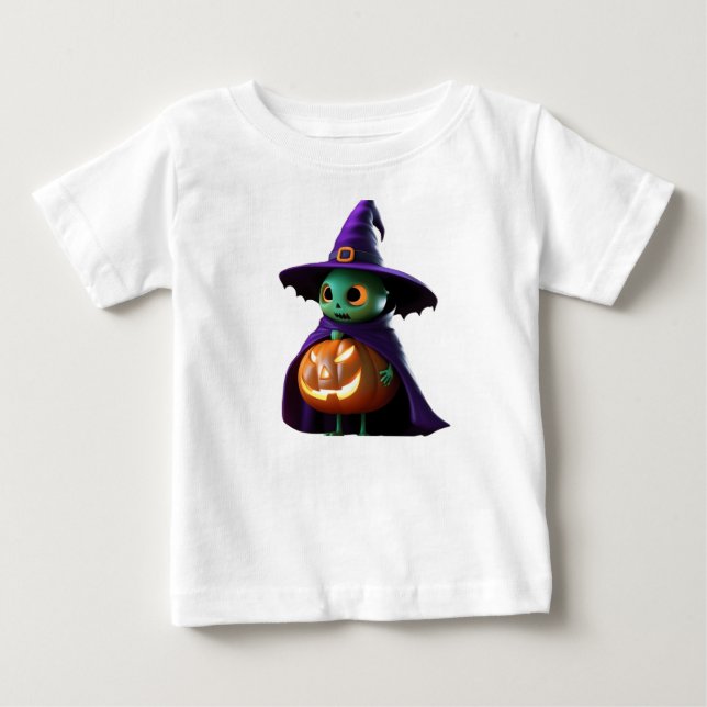 T-shirt Pour Bébé Trick ou Tee : Style Éffrayant pour Halloween (Devant)