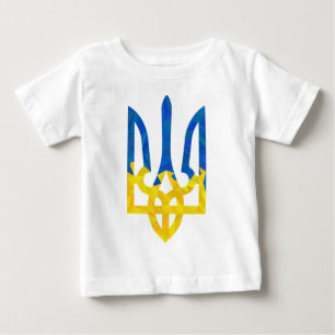 T-shirt Pour Bébé Trident ukrainien polygonal faible