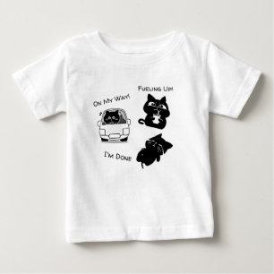 T-shirt Pour Bébé Trio de chats noirs drôles Humeur quotidienne pers