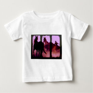 T-shirt Pour Bébé Triptyque de l'équitation sauvage