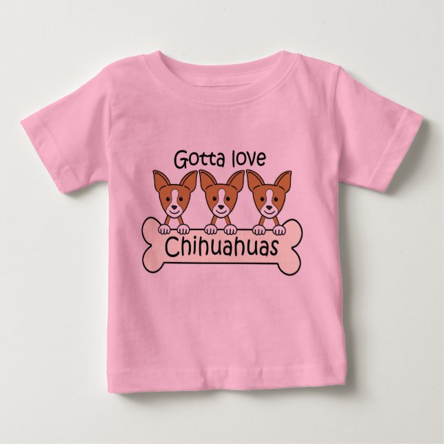 T-shirt Pour Bébé Trois chiwawas (Devant)