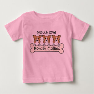 T-shirt Pour Bébé Trois colleys de frontière